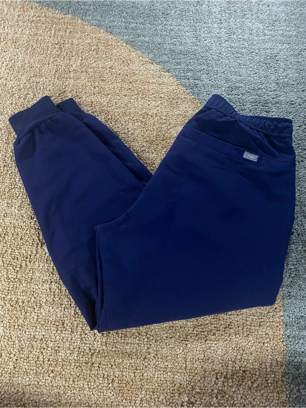 Figs Tansen Jogger Scrub Pants Mens Large Short Blue Technical Drawstring L/S